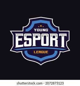 Young e-sports league logo tournament template