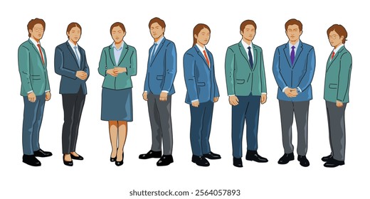 Young executive businessman, vector illustration.