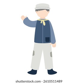 Young Explorer: Boy with Map, Magnifying Glass, and Location Pin Icon.