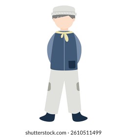 Young Explorer: Boy with Map, Magnifying Glass, and Location Pin Icon.