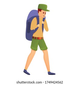 Young explorer icon. Cartoon of young explorer vector icon for web design isolated on white background