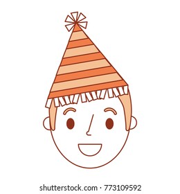 young face man smiling with party hat