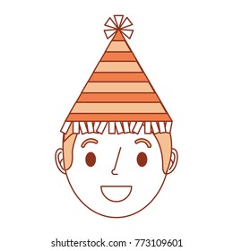 young face man smiling with party hat