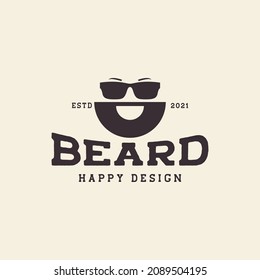 Young Face With Unique Beard Vintage Logo Symbol Icon Vector Graphic Design Illustration Idea Creative