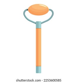 Young facial roller icon cartoon vector. Skin care. Cosmetic stone