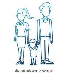 Young family cartoon