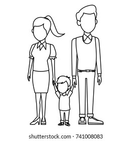 Young family cartoon