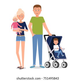 A young family of four.