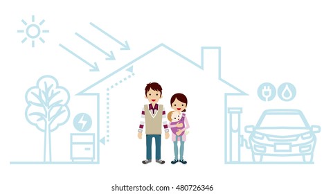 Young family in the Futuristic House -Baby