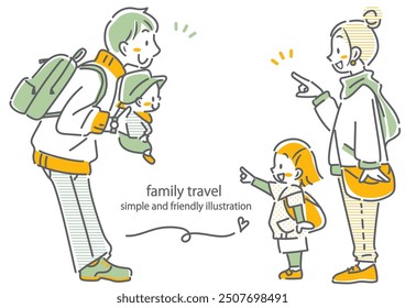 young family going on travel