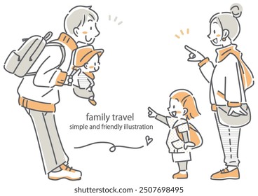 young family going on travel