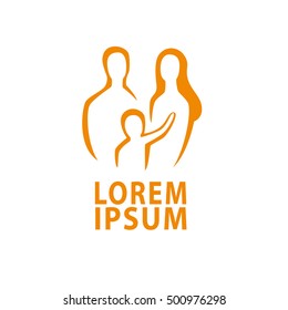 Young family icon, family logo, vector