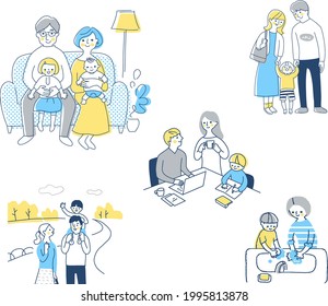 Young family lifestyle scene set