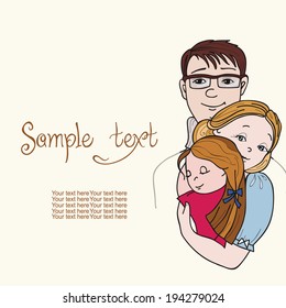 a young family or with a small daughter. vector illustration for a children's magazine