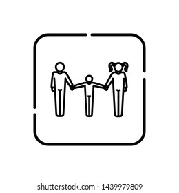 Young family, family symbol vector icon