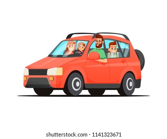 443 Cartoon happy son father driving car Images, Stock Photos & Vectors ...