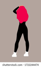 Young fashinable girl isolated on background for design card,  fashion party invitation, feminism event, girls power poster, shop sale etc.