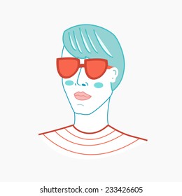 Young fashion boy vector illustration