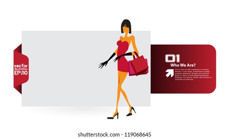 Young fashion girl. Vector illustration