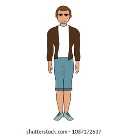 Young fashion man cartoon