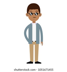 Young fashion man cartoon