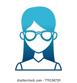Young fashion woman with sunglasses cartoon