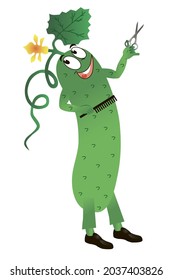 A young fashionable cucumber stylist with a fashionable hairstyle