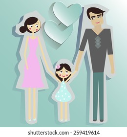 Young father and mother with their daughter. 