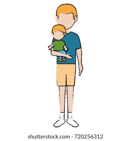 young father with son avatar character