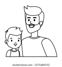 young father with son characters