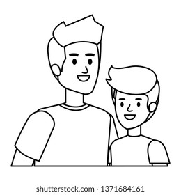 young father with son characters
