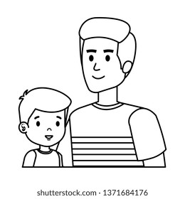 young father with son characters