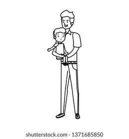 young father with son characters
