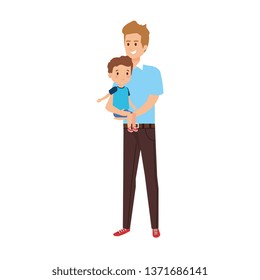 young father with son characters