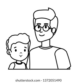 young father with son characters