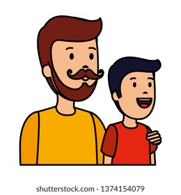 young father with son characters