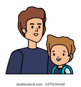 young father with son characters