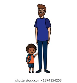 young father with son characters