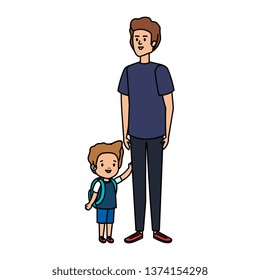 young father with son characters