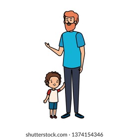 young father with son characters
