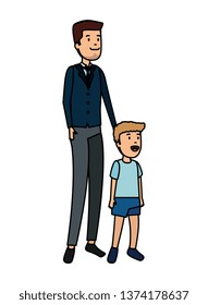 young father with son characters