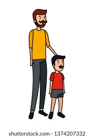 young father with son characters