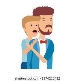 young father with son characters