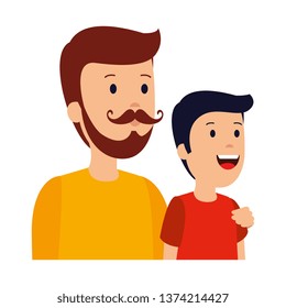 young father with son characters