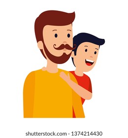 young father with son characters