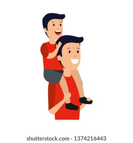 young father with son characters