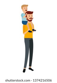 young father with son characters