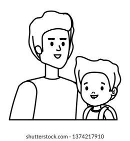 young father with son characters