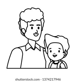 young father with son characters