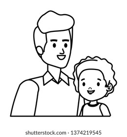 young father with son characters